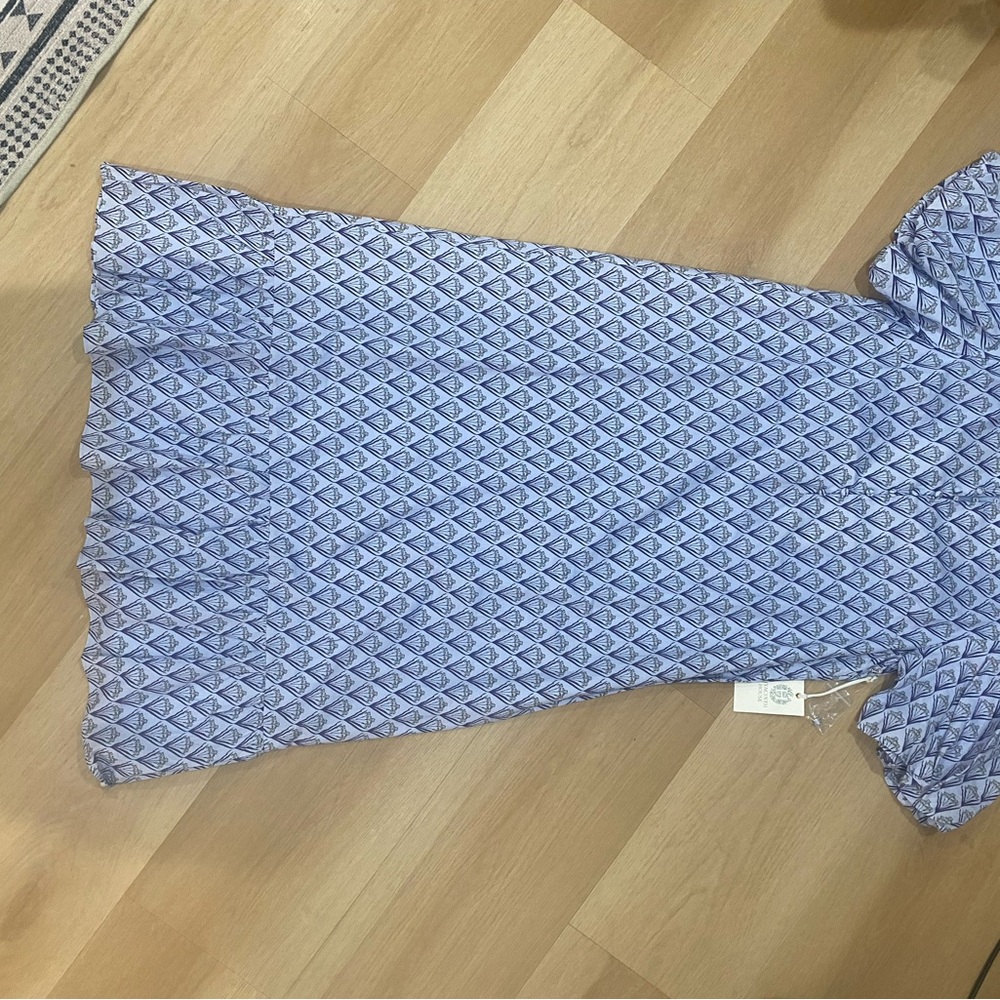NWT Hyacinth House Periwinkle Trellis Mimi Midi Dress L - Picture 3 of 7